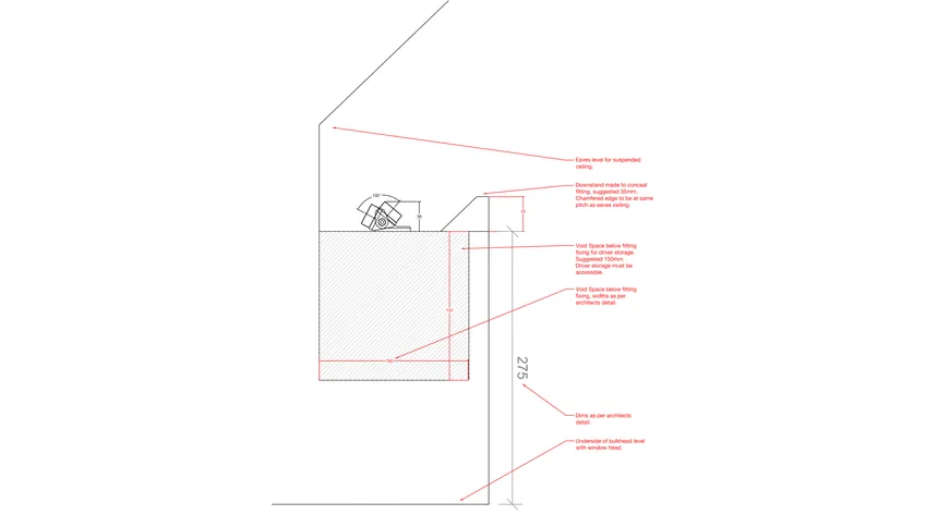 Coffer detail drawing for position on linear lighting