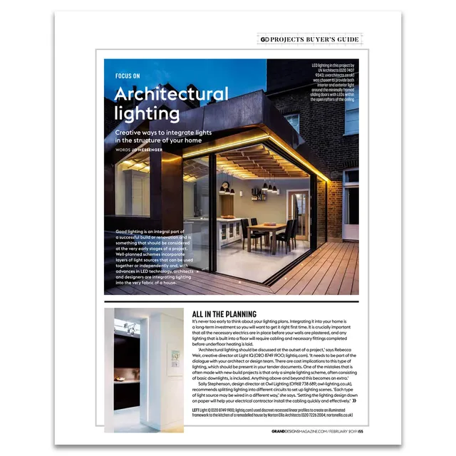 "Architectual Lighting", an article in Grand Designs Magazine