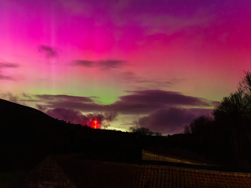 Aurora on New Year's Day in North Yorkshire