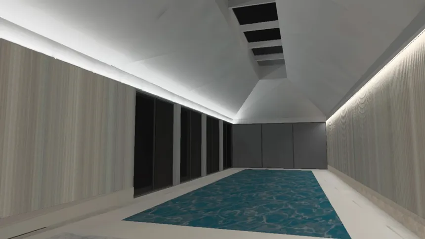 Render of pool coffer lighting