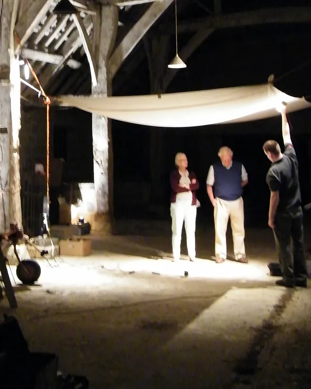 Early testing of how lighting might work with a fabric sail over the dining table.  This is very early stage testing