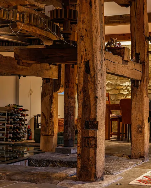 Watermill machinery in dining room