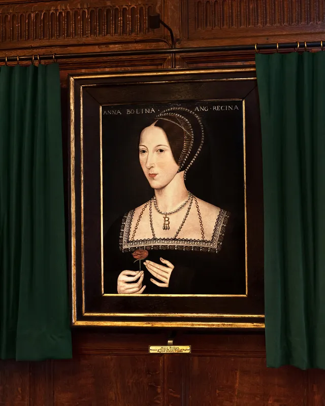 Portrait of Anne Boleyn lit with a single miniature specialist picture spotlight