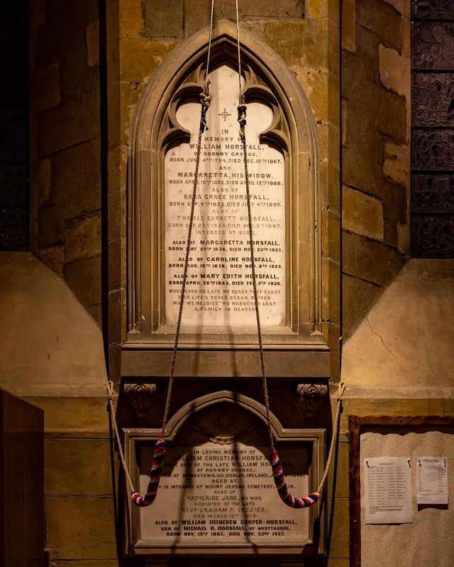 Simple dicreet lighting for one of the memorials in St Eloy's