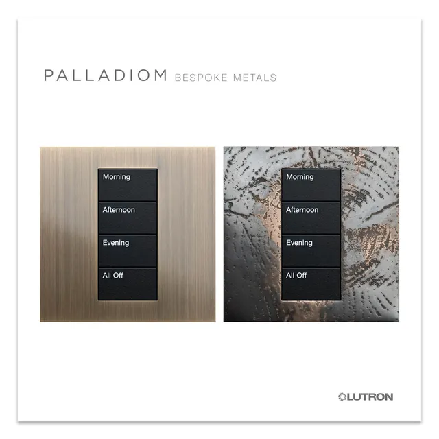 Lutron Palladiom Bespoke Metals - a PDF of the custom finishes for Lutron Palladiom keypads