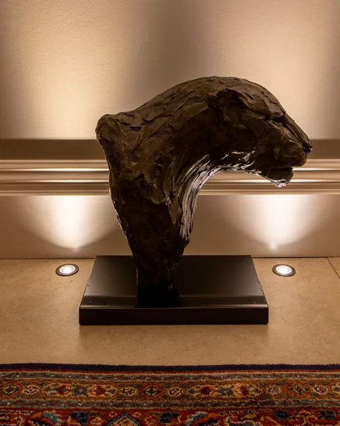 Jaguar head sculpture 