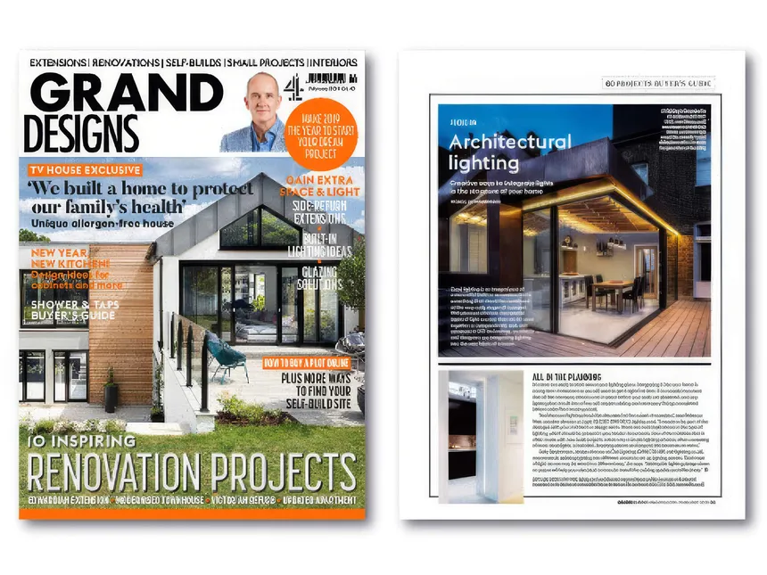 Grand Designs magazine feature on Architectural  Lighting, February 2019