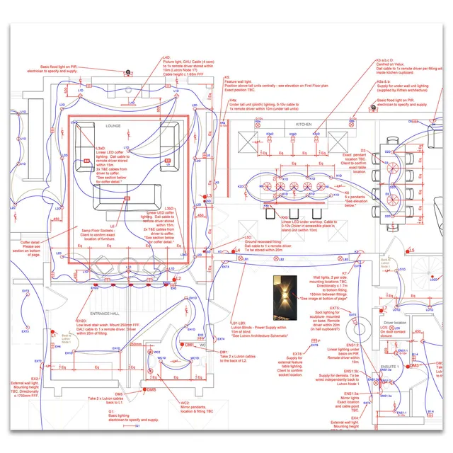 Sample AutoCAD lighting design