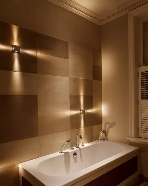 Fun LED accent lights in a bathroom