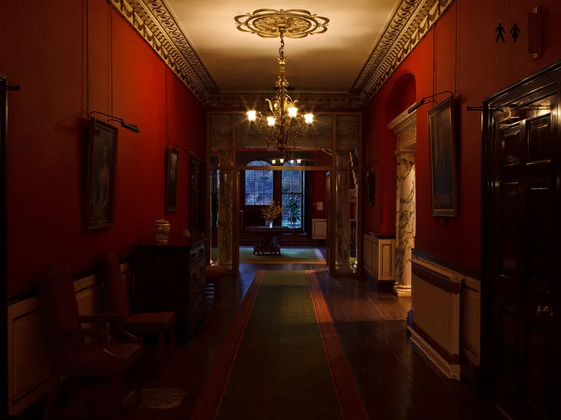 Swinton Park Hotel, the corridor with original lighting