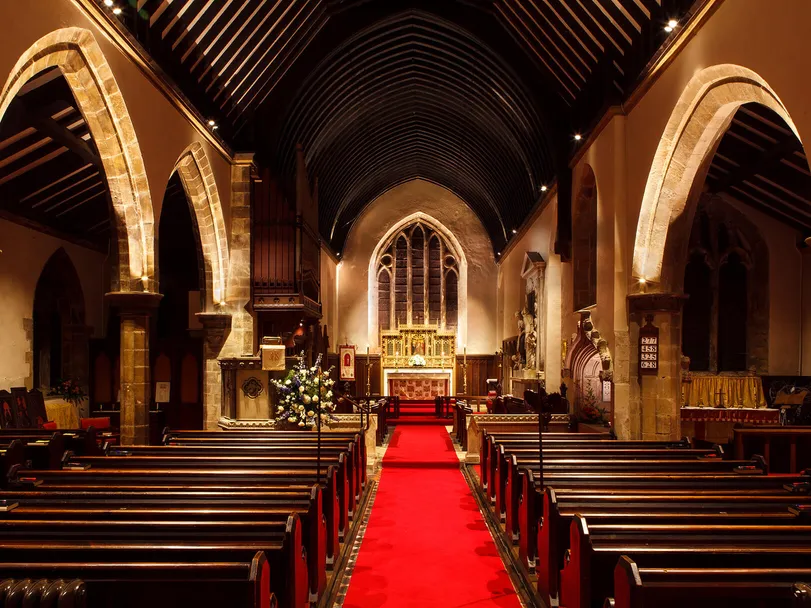 Lighting scenes in Goldsborough church - service