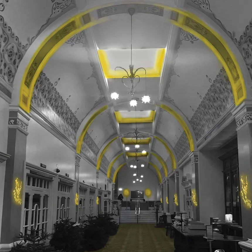 Concept "glow diagram" of the Ambulatory in The Royal Hall, Harrogate