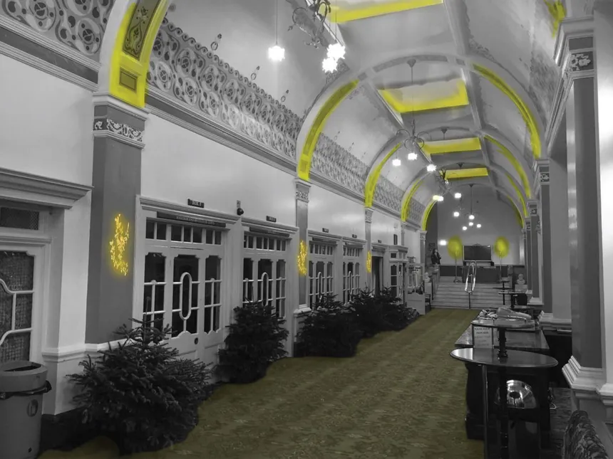 Concept "glow diagram" of the Ambulatories in The Royal Hall, Harrogate
