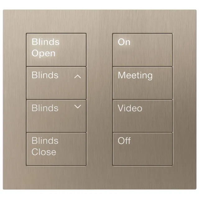 Lutron Palladiom keypad with office lighting scenes and blind control